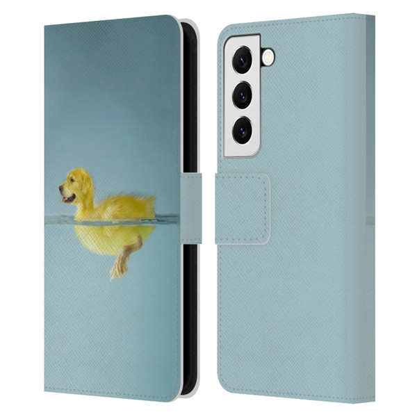 Pixelmated Animals Surreal Wildlife Dog Duck Leather Book Wallet Case Cover For Samsung Galaxy S22 5G