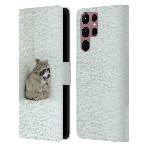 Pixelmated Animals Surreal Wildlife Hamster Raccoon Leather Book Wallet Case Cover For Samsung Galaxy S22 Ultra 5G