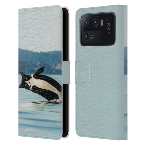 Pixelmated Animals Surreal Wildlife Orcat Leather Book Wallet Case Cover For Xiaomi Mi 11 Ultra