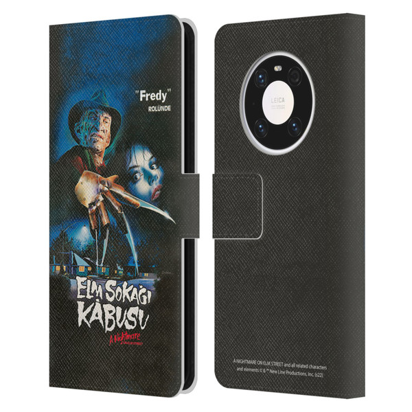 A Nightmare On Elm Street (1984) Graphics Elm Sokagi Leather Book Wallet Case Cover For Huawei Mate 40 Pro 5G