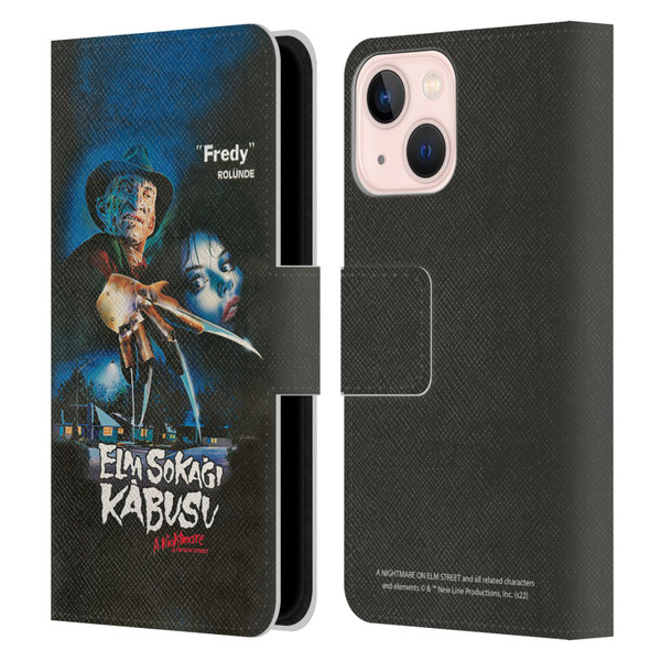 A Nightmare On Elm Street (1984) Graphics Elm Sokagi Leather Book Wallet Case Cover For Apple iPhone 13 Mini