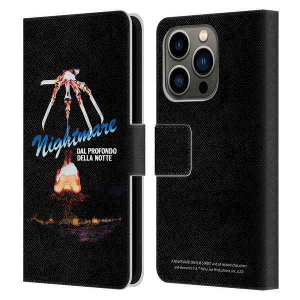 A Nightmare On Elm Street (1984) Graphics Nightmare Leather Book Wallet Case Cover For Apple iPhone 14 Pro