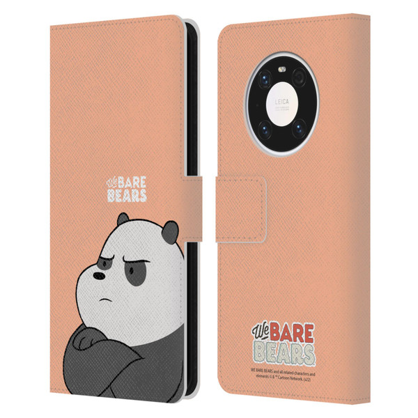 We Bare Bears Character Art Panda Leather Book Wallet Case Cover For Huawei Mate 40 Pro 5G