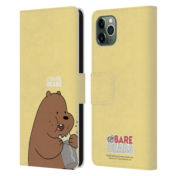 We Bare Bears Character Art Grizzly Leather Book Wallet Case Cover For Apple iPhone 11 Pro Max