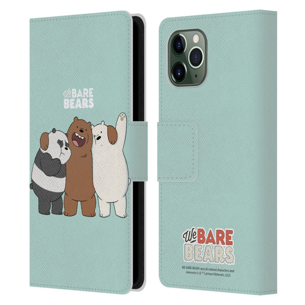 We Bare Bears Character Art Group 1 Leather Book Wallet Case Cover For Apple iPhone 11 Pro