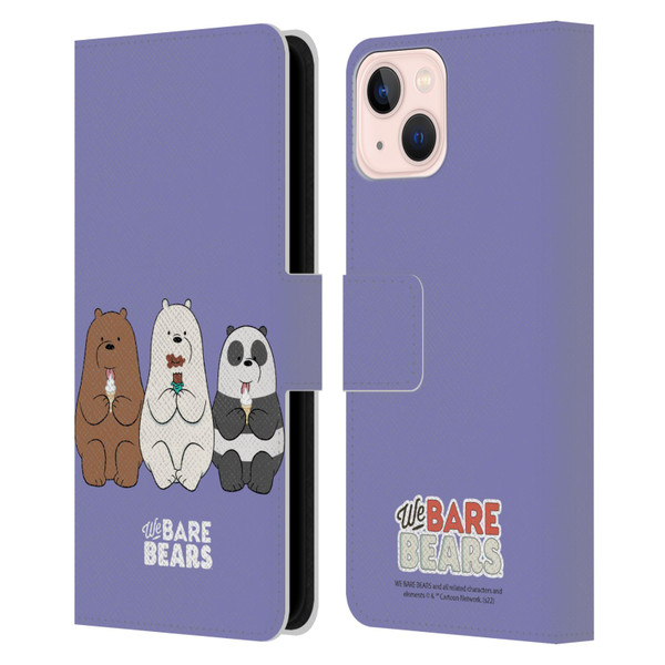 We Bare Bears Character Art Group 2 Leather Book Wallet Case Cover For Apple iPhone 13