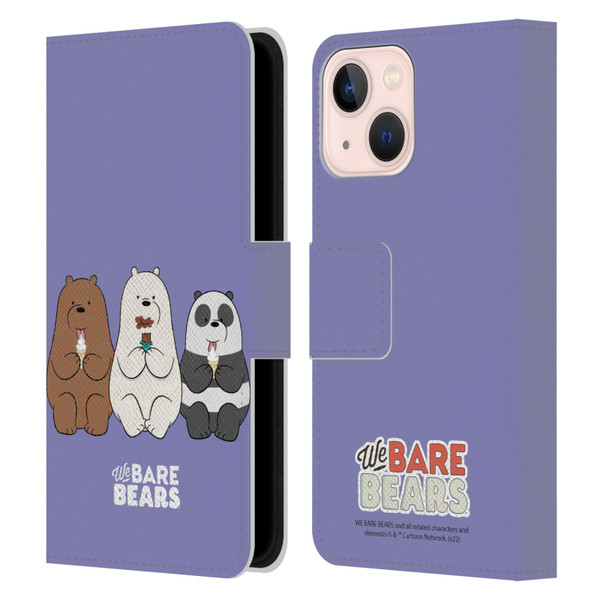 We Bare Bears Character Art Group 2 Leather Book Wallet Case Cover For Apple iPhone 13 Mini