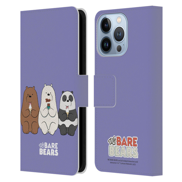 We Bare Bears Character Art Group 2 Leather Book Wallet Case Cover For Apple iPhone 13 Pro