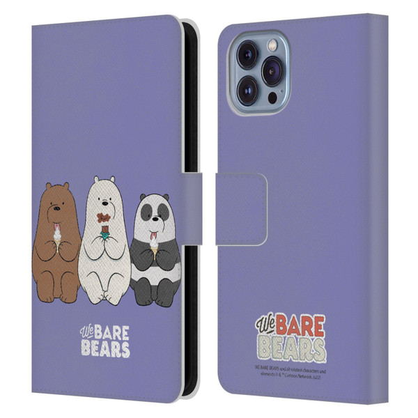 We Bare Bears Character Art Group 2 Leather Book Wallet Case Cover For Apple iPhone 14