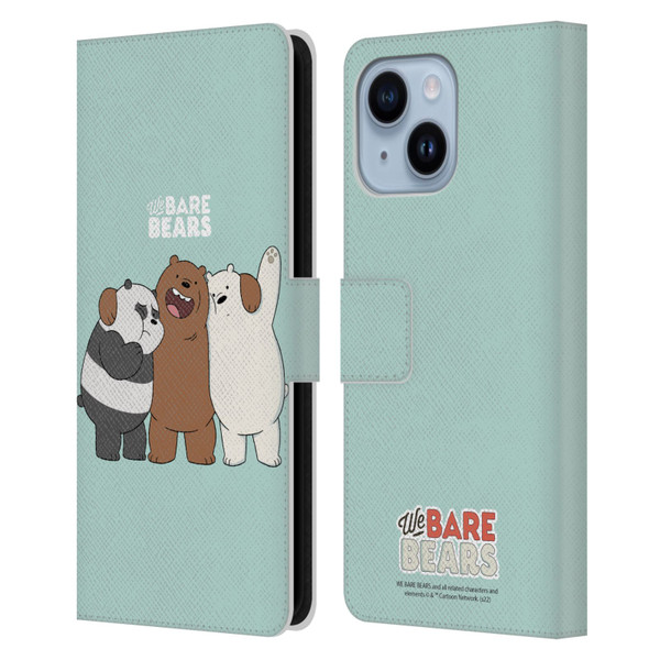 We Bare Bears Character Art Group 1 Leather Book Wallet Case Cover For Apple iPhone 14 Plus