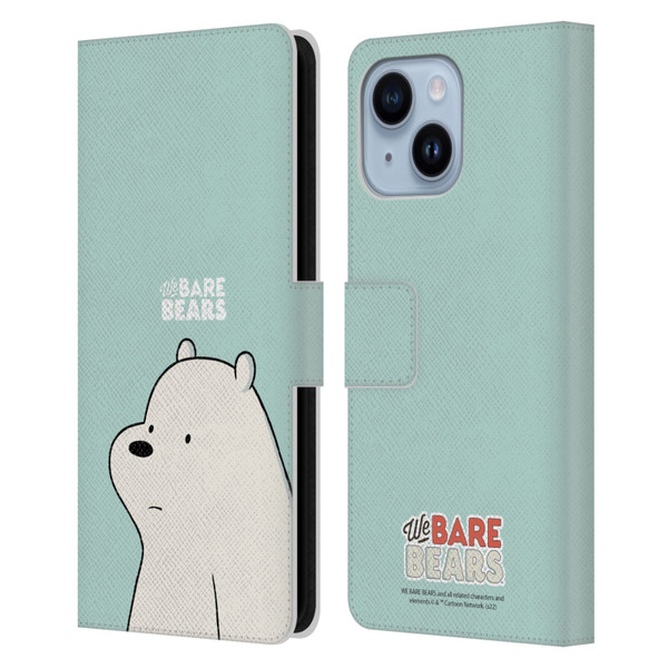 We Bare Bears Character Art Ice Bear Leather Book Wallet Case Cover For Apple iPhone 14 Plus