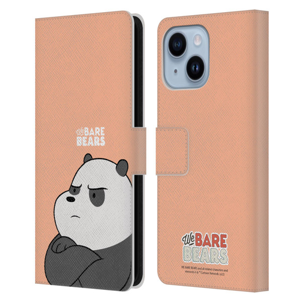 We Bare Bears Character Art Panda Leather Book Wallet Case Cover For Apple iPhone 14 Plus