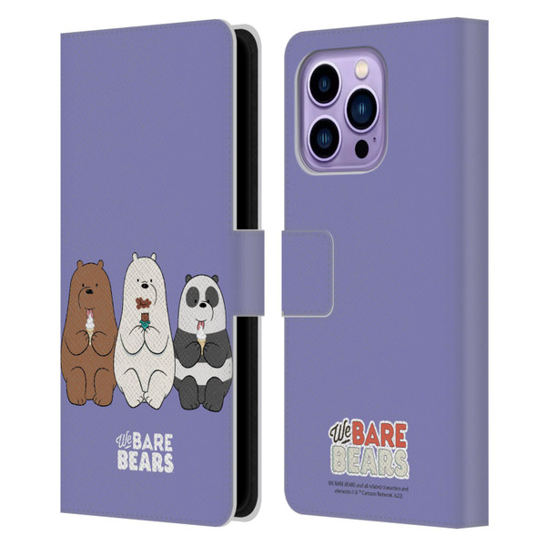 We Bare Bears Character Art Group 2 Leather Book Wallet Case Cover For Apple iPhone 14 Pro Max