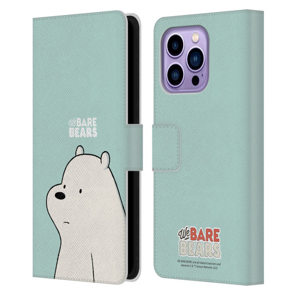 We Bare Bears Character Art Ice Bear Leather Book Wallet Case Cover For Apple iPhone 14 Pro Max