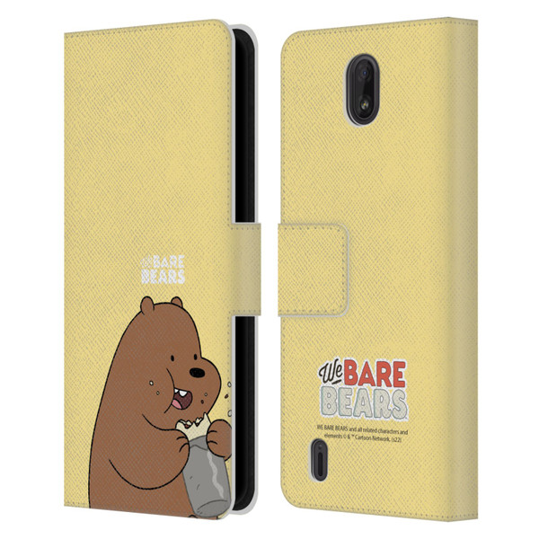 We Bare Bears Character Art Grizzly Leather Book Wallet Case Cover For Nokia C01 Plus/C1 2nd Edition