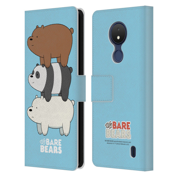 We Bare Bears Character Art Group 3 Leather Book Wallet Case Cover For Nokia C21