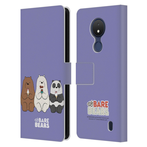 We Bare Bears Character Art Group 2 Leather Book Wallet Case Cover For Nokia C21