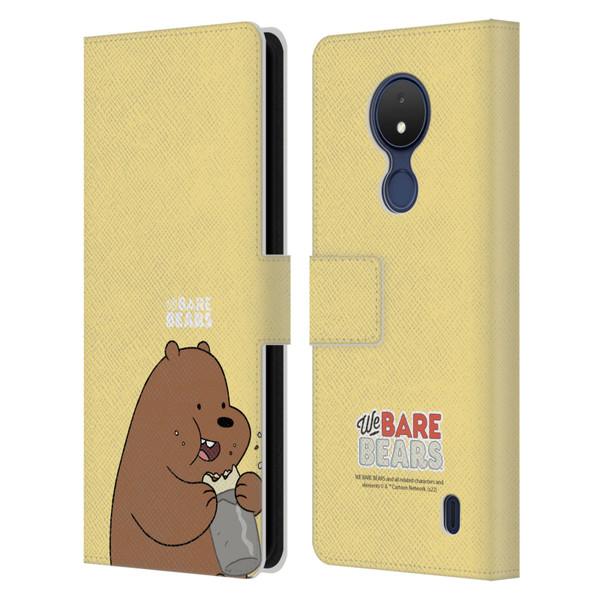 We Bare Bears Character Art Grizzly Leather Book Wallet Case Cover For Nokia C21