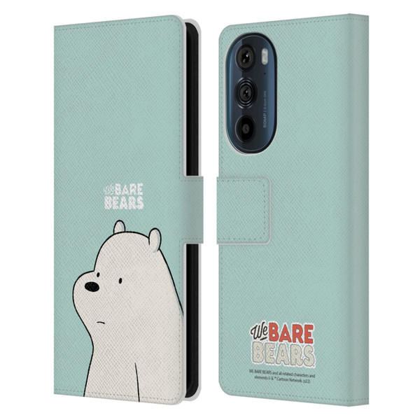 We Bare Bears Character Art Ice Bear Leather Book Wallet Case Cover For Motorola Edge 30