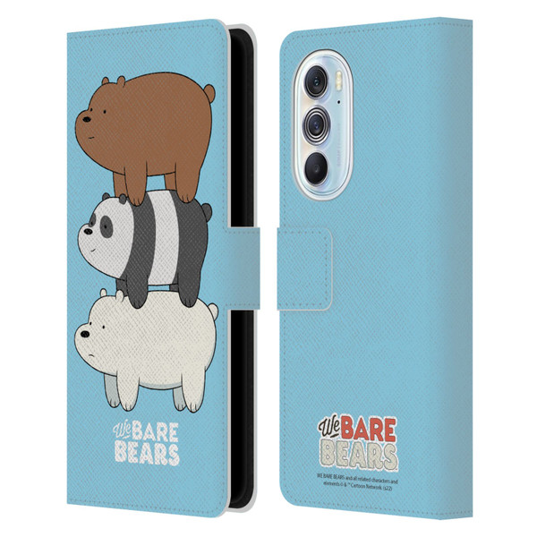 We Bare Bears Character Art Group 3 Leather Book Wallet Case Cover For Motorola Edge X30