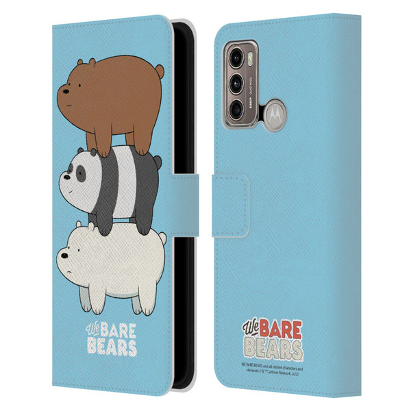 We Bare Bears Character Art Group 3 Leather Book Wallet Case Cover For Motorola Moto G60 / Moto G40 Fusion