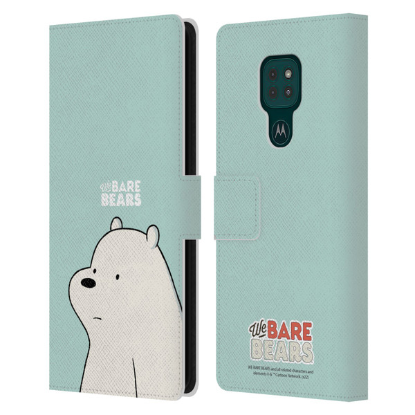 We Bare Bears Character Art Ice Bear Leather Book Wallet Case Cover For Motorola Moto G9 Play