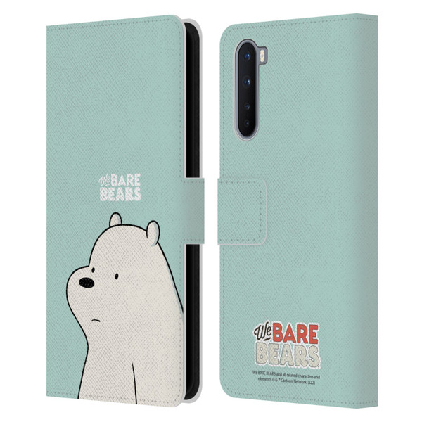 We Bare Bears Character Art Ice Bear Leather Book Wallet Case Cover For OnePlus Nord 5G