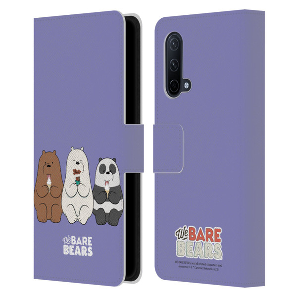 We Bare Bears Character Art Group 2 Leather Book Wallet Case Cover For OnePlus Nord CE 5G