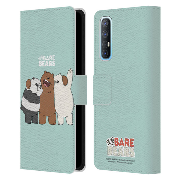We Bare Bears Character Art Group 1 Leather Book Wallet Case Cover For OPPO Find X2 Neo 5G