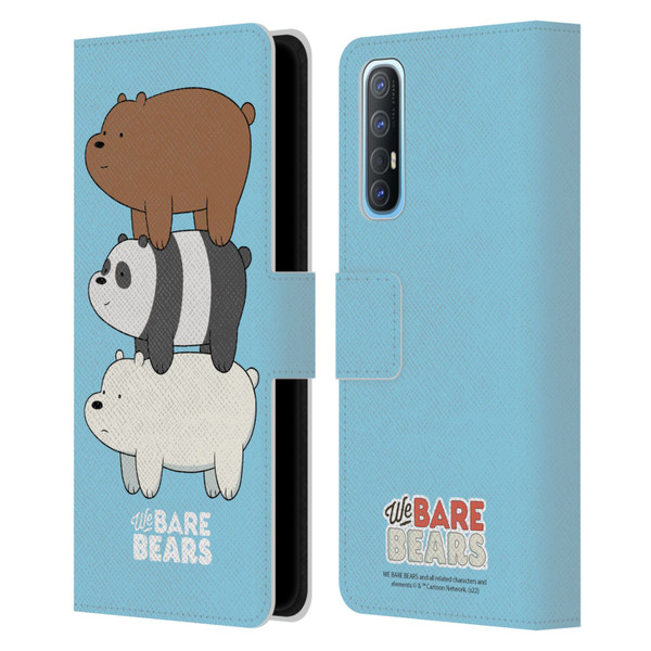 We Bare Bears Character Art Group 3 Leather Book Wallet Case Cover For OPPO Find X2 Neo 5G