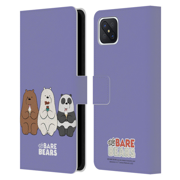We Bare Bears Character Art Group 2 Leather Book Wallet Case Cover For OPPO Reno4 Z 5G