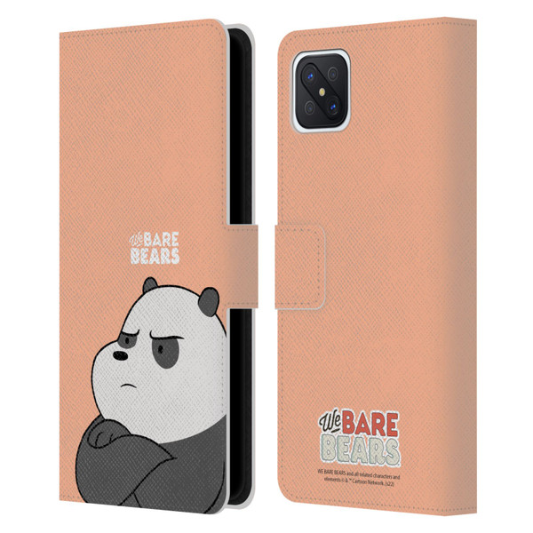 We Bare Bears Character Art Panda Leather Book Wallet Case Cover For OPPO Reno4 Z 5G