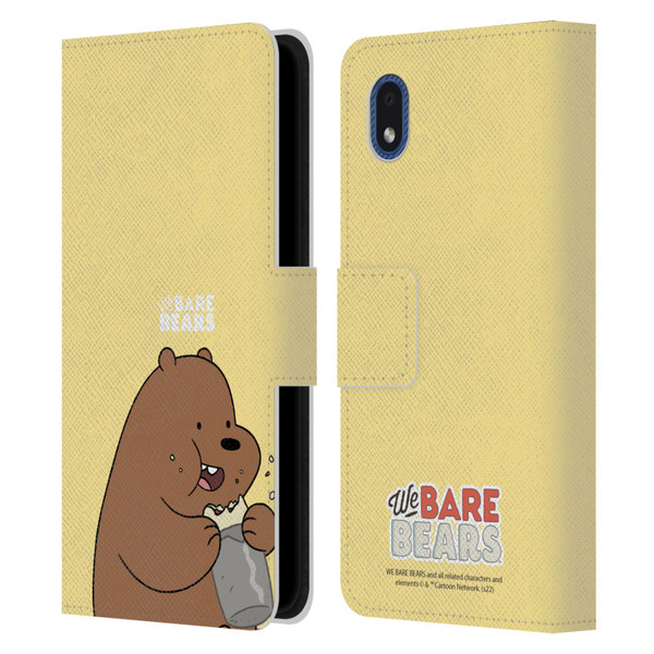 We Bare Bears Character Art Grizzly Leather Book Wallet Case Cover For Samsung Galaxy A01 Core (2020)