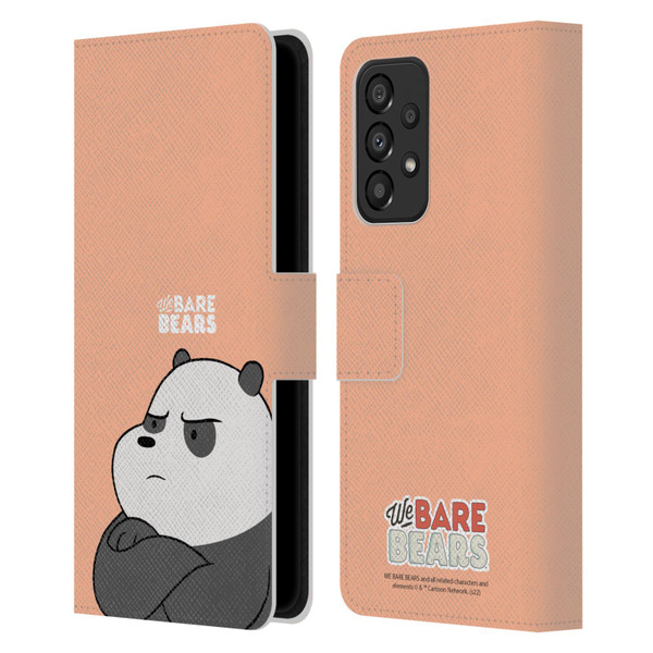 We Bare Bears Character Art Panda Leather Book Wallet Case Cover For Samsung Galaxy A33 5G (2022)