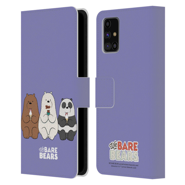 We Bare Bears Character Art Group 2 Leather Book Wallet Case Cover For Samsung Galaxy M31s (2020)