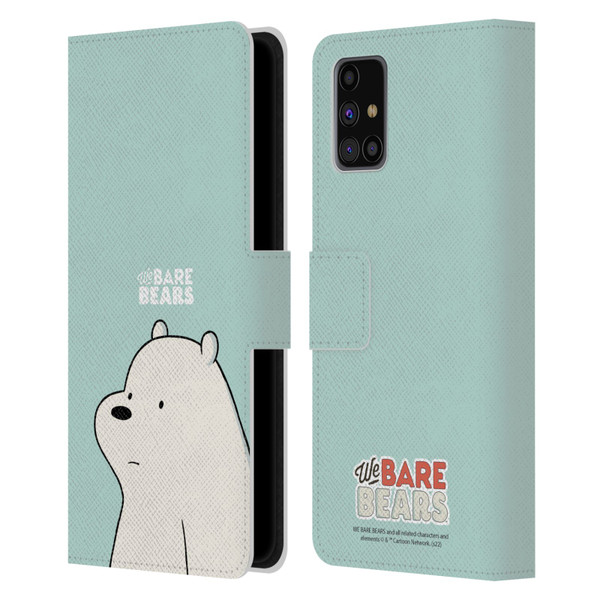 We Bare Bears Character Art Ice Bear Leather Book Wallet Case Cover For Samsung Galaxy M31s (2020)