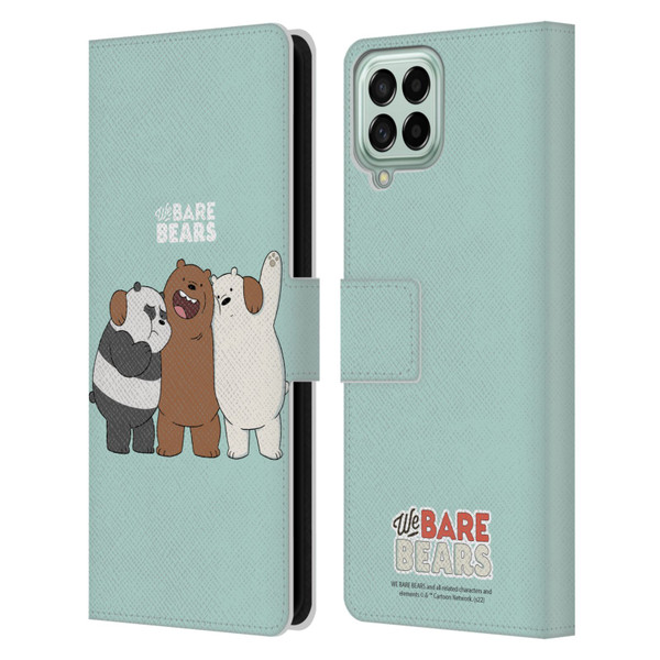 We Bare Bears Character Art Group 1 Leather Book Wallet Case Cover For Samsung Galaxy M33 (2022)