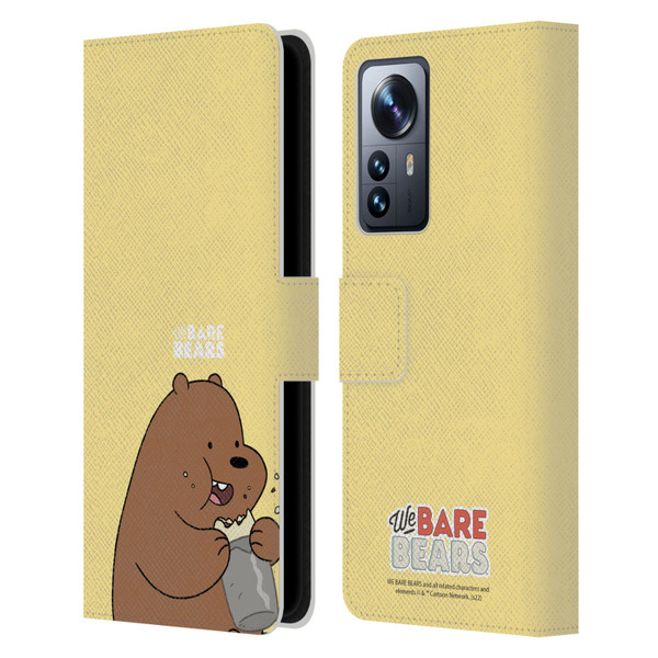 We Bare Bears Character Art Grizzly Leather Book Wallet Case Cover For Xiaomi 12 Pro