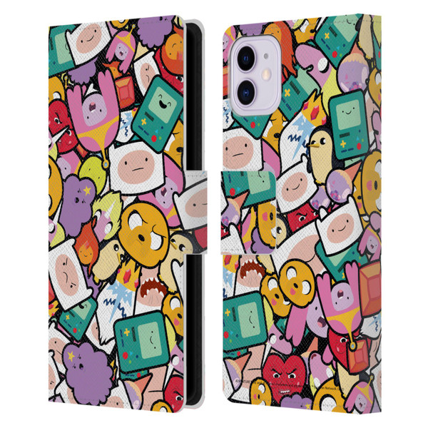 Adventure Time Graphics Pattern Leather Book Wallet Case Cover For Apple iPhone 11