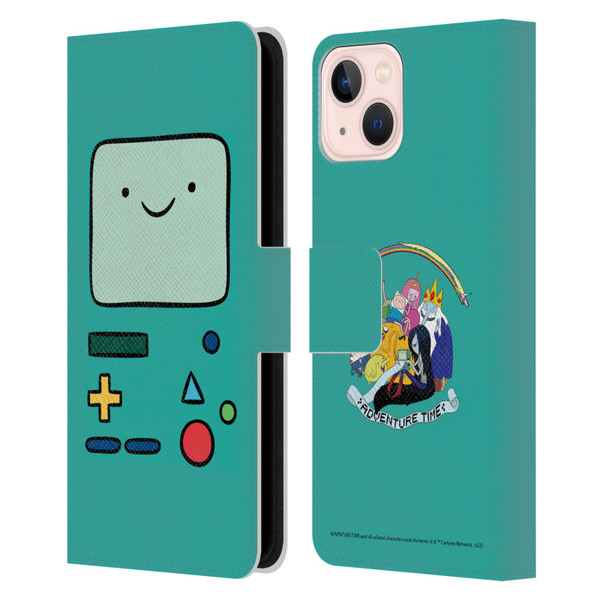 Adventure Time Graphics BMO Leather Book Wallet Case Cover For Apple iPhone 13