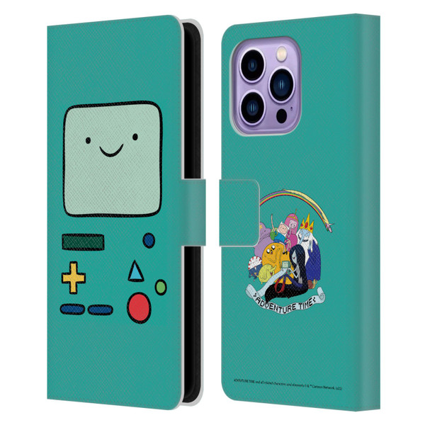 Adventure Time Graphics BMO Leather Book Wallet Case Cover For Apple iPhone 14 Pro Max