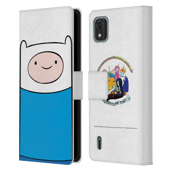 Adventure Time Graphics Finn The Human Leather Book Wallet Case Cover For Nokia C2 2nd Edition