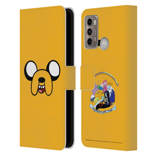 Adventure Time Graphics Jake The Dog Leather Book Wallet Case Cover For Motorola Moto G60 / Moto G40 Fusion