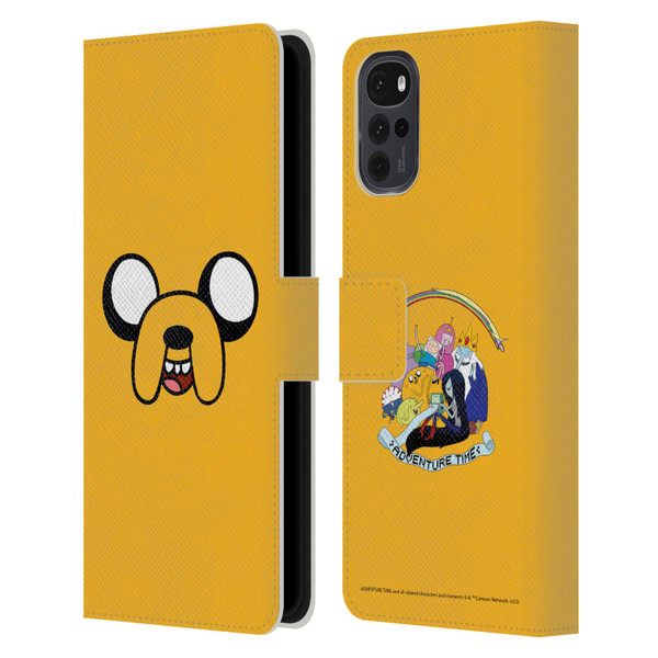 Adventure Time Graphics Jake The Dog Leather Book Wallet Case Cover For Motorola Moto G22