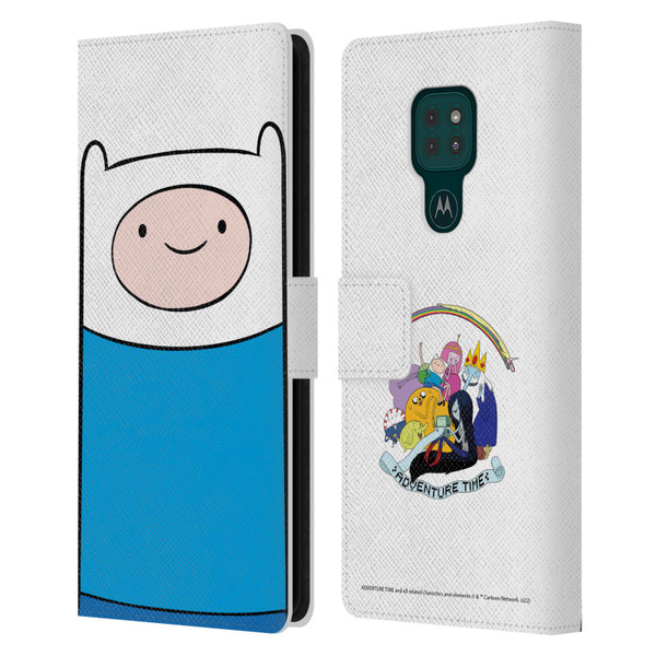 Adventure Time Graphics Finn The Human Leather Book Wallet Case Cover For Motorola Moto G9 Play
