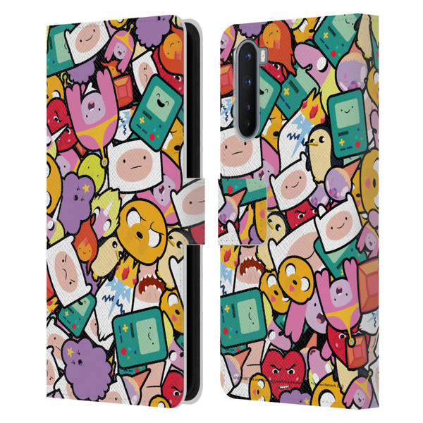 Adventure Time Graphics Pattern Leather Book Wallet Case Cover For OnePlus Nord 5G