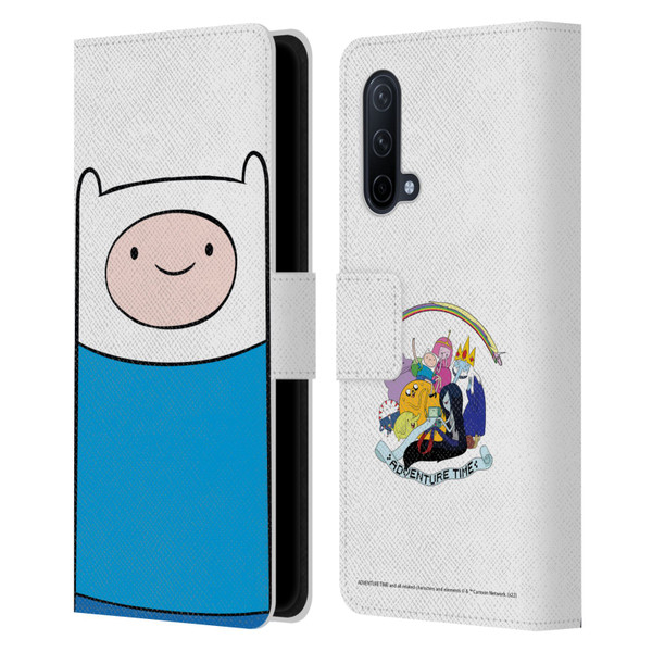 Adventure Time Graphics Finn The Human Leather Book Wallet Case Cover For OnePlus Nord CE 5G