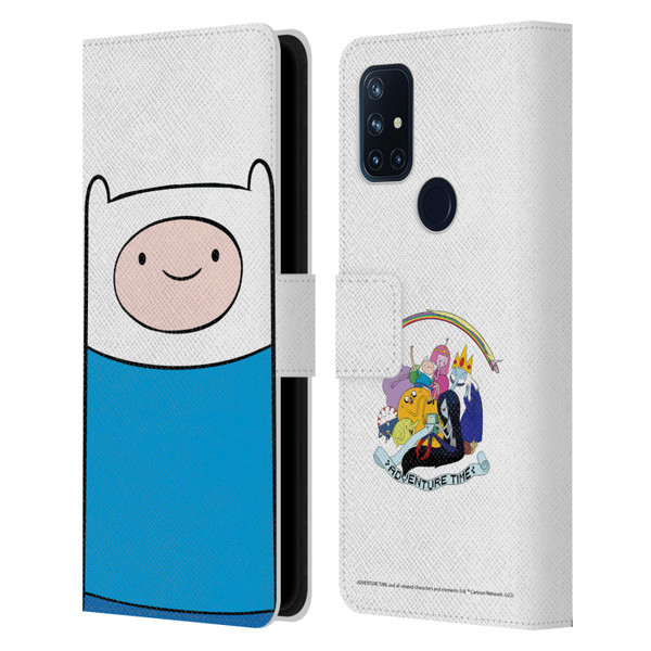 Adventure Time Graphics Finn The Human Leather Book Wallet Case Cover For OnePlus Nord N10 5G