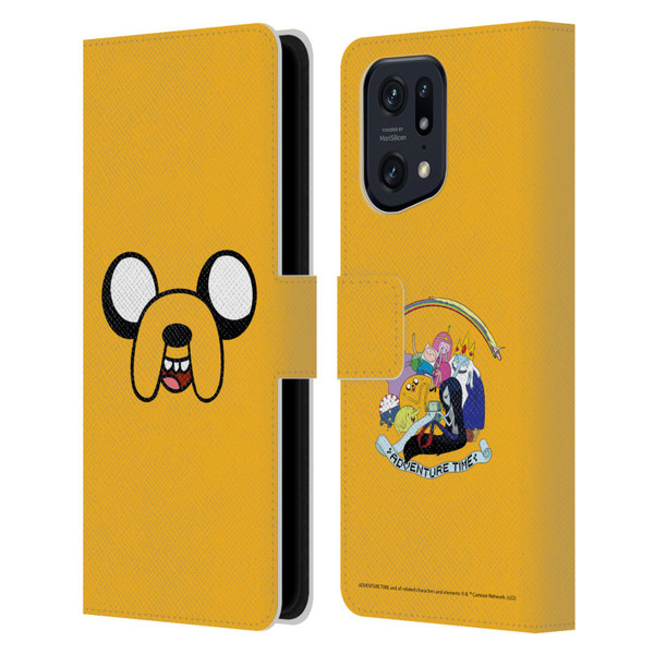 Adventure Time Graphics Jake The Dog Leather Book Wallet Case Cover For OPPO Find X5 Pro