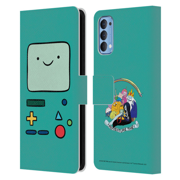 Adventure Time Graphics BMO Leather Book Wallet Case Cover For OPPO Reno 4 5G